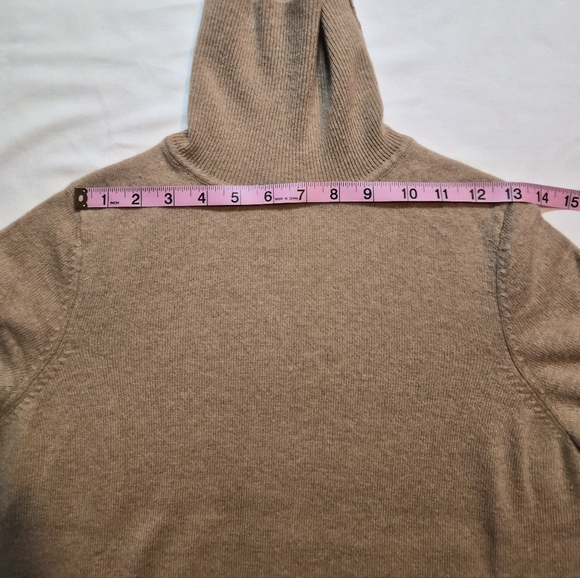 Talbots Petites Pure Cashmere Turtleneck Sweater Tan Beige Size Large Petite LP - Picture 5 of 7